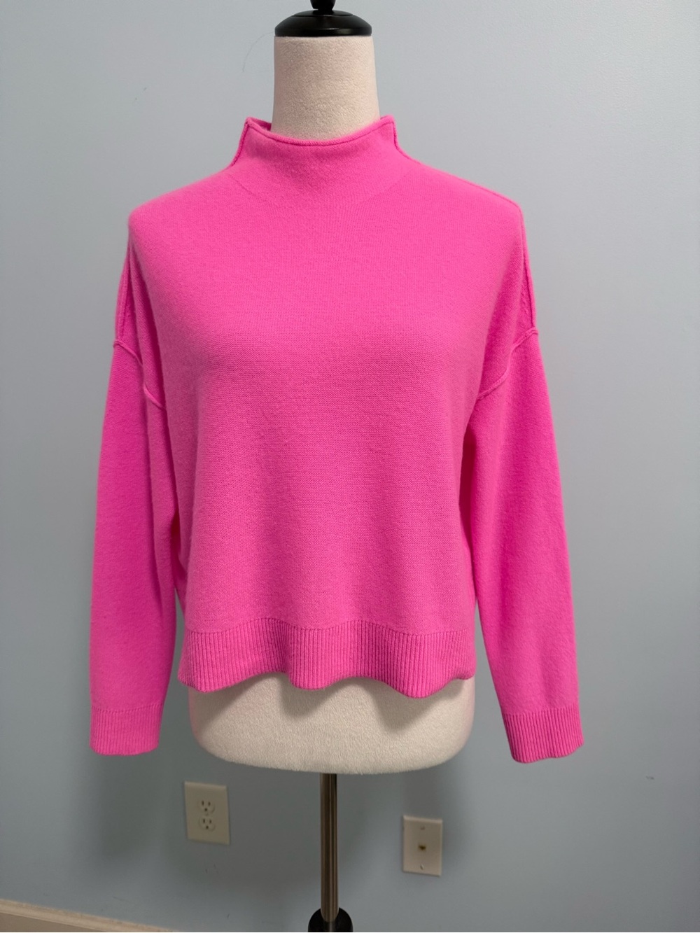 Pilcro Anthropologie 100% Cashmere Mock Neck Oversized Sweater Pink Size XXS